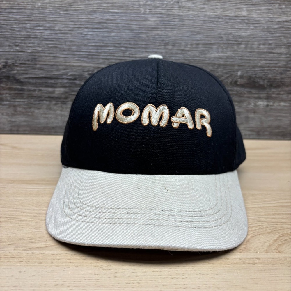 Vintage Momar Hat Cap Snap Back Black Beige Promo Chemical Advertising USA Made